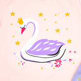 Superior Quality Beautiful Swan 2 Piece Toddler Girl Shirt Short Dress